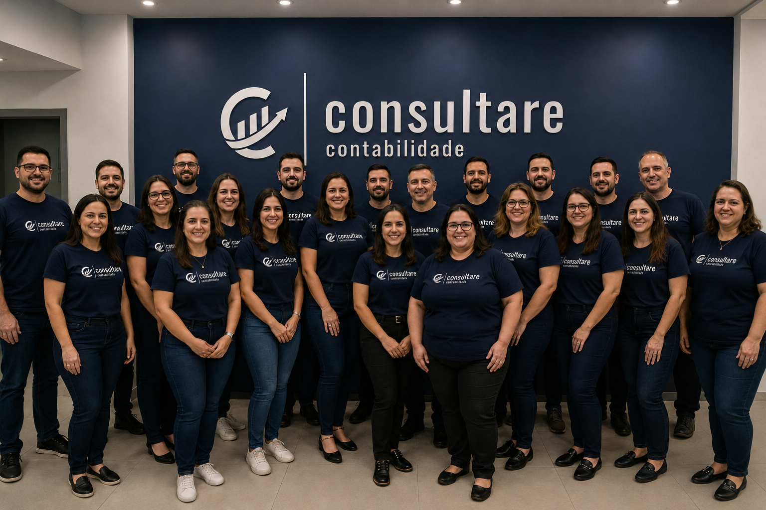 Equipe da Consultare Contabilidade reunida na sede em Porto Alegre