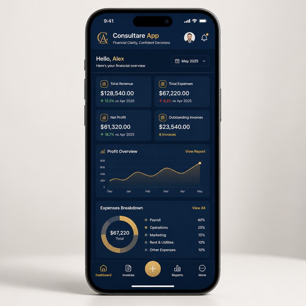 Consultare App — aplicativo móvel para gestão financeira e contábil do cliente