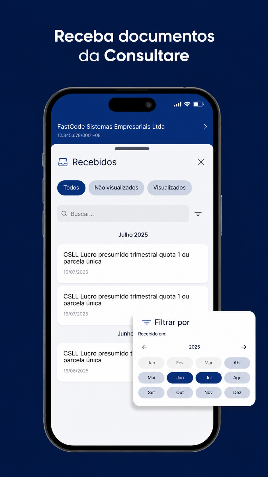 Consultare App — Documentos recebidos