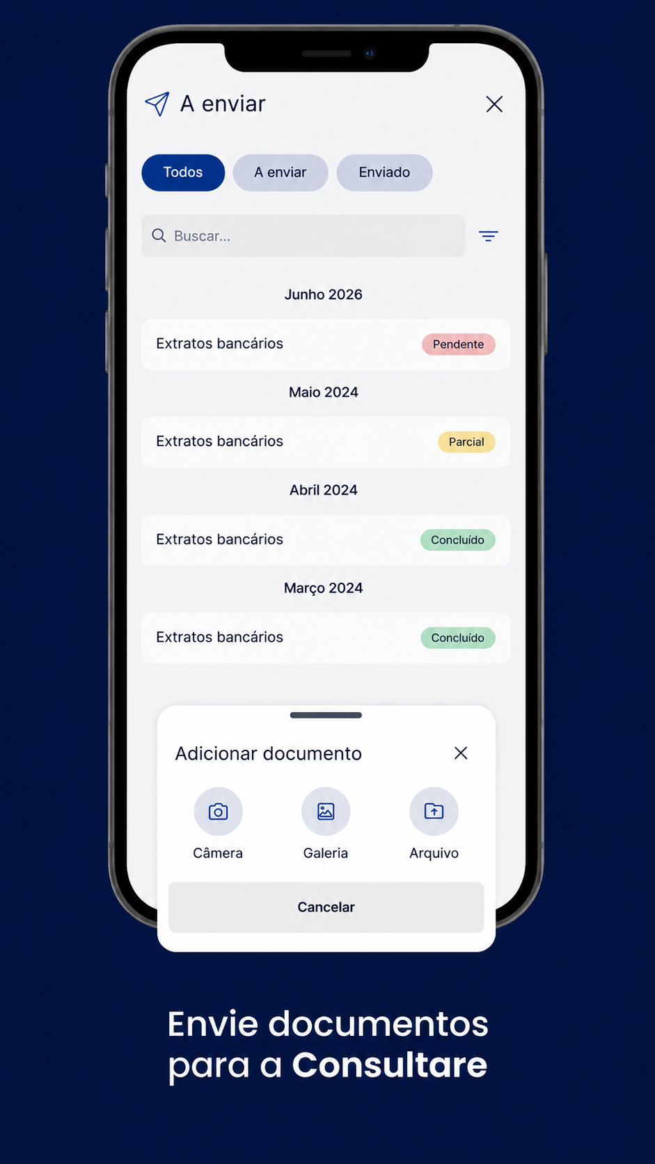 Consultare App — Envio de documentos
